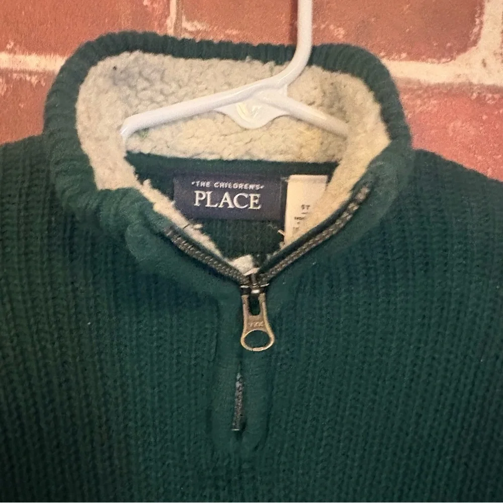 The Children's Place Dark Green Half-Zip Knit Sweater - Picture 3 of 6